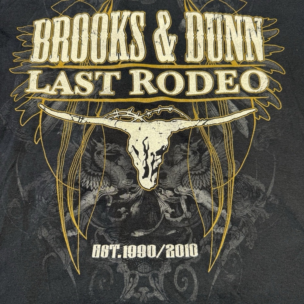 Mens Size Medium T Shirt Black Brooks & Dunn Last Rodeo 2010 Concert Merch